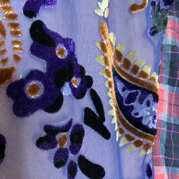 Soft Surroundings plaid sheer embroidery back panel unique tunic , size S - Picture 7 of 11